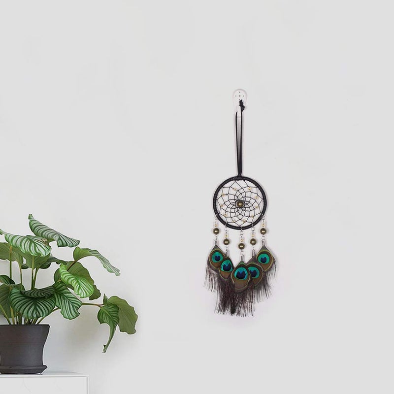 Malicosmile Car Dream Catcher, Handmade Dream Catchers Peacock Feather Dreamcatcher for Wall Hanging Home Decorations Car Charms - Image 5